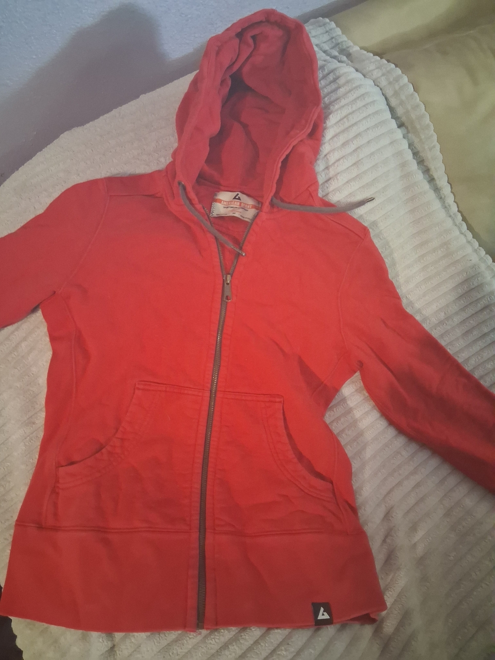 American Giant Red Zip Hoodie Jacket